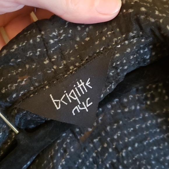 Boutique Handmade Brigitte NYC Black V Neck Loose Woven Wool Blend Blazer - Picture 2 of 8